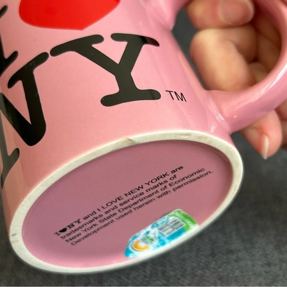I ♥️ NY Coffee Mug, Pink, Black, Red, 12 oz